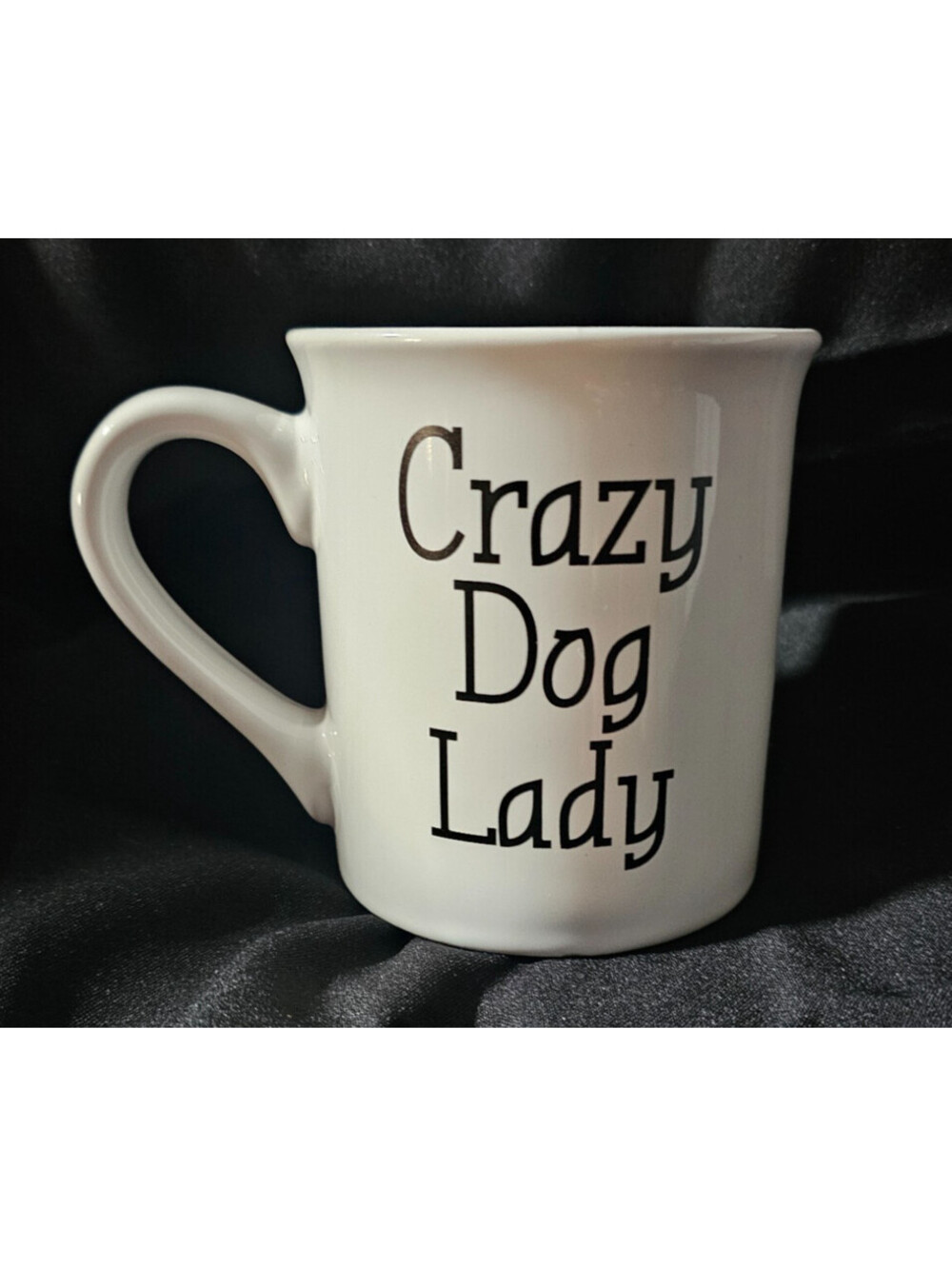 Love Your Mug Crazy Dog Lady Coffee Mug Cup 16 oz. White 4.5" Novelty Paw Inside